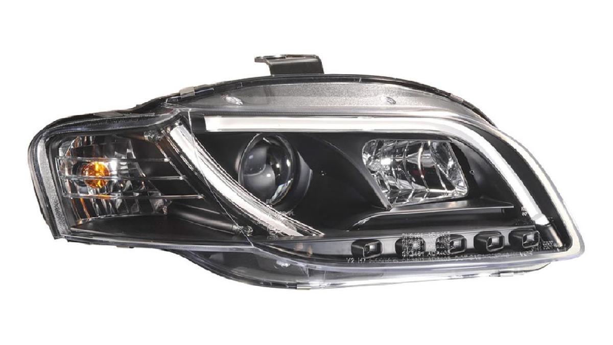 Set+de+phares+incl.+DRL+%27Light-Bar%27+sur+mesure+pour+Audi+A4+B7+2005-2008+-+Noir
